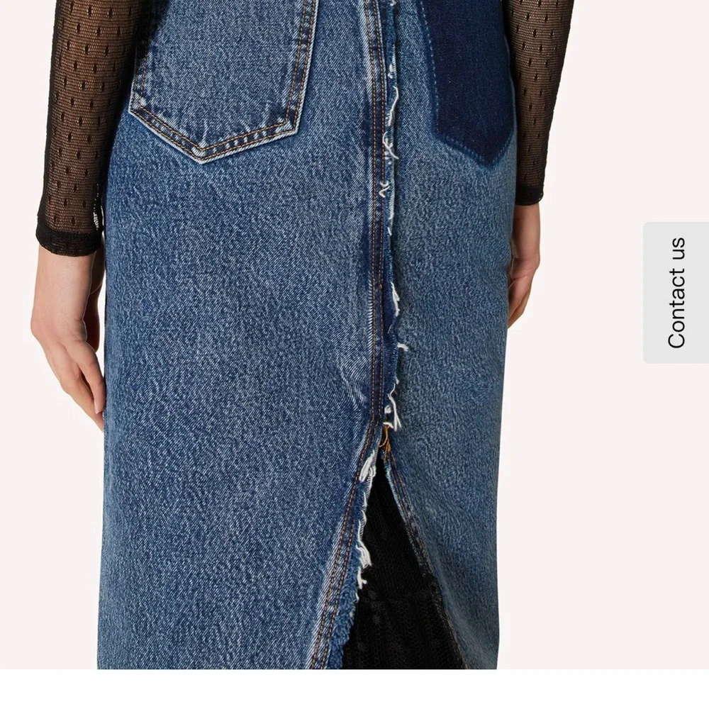 Red valentino denim a shape denim skirt